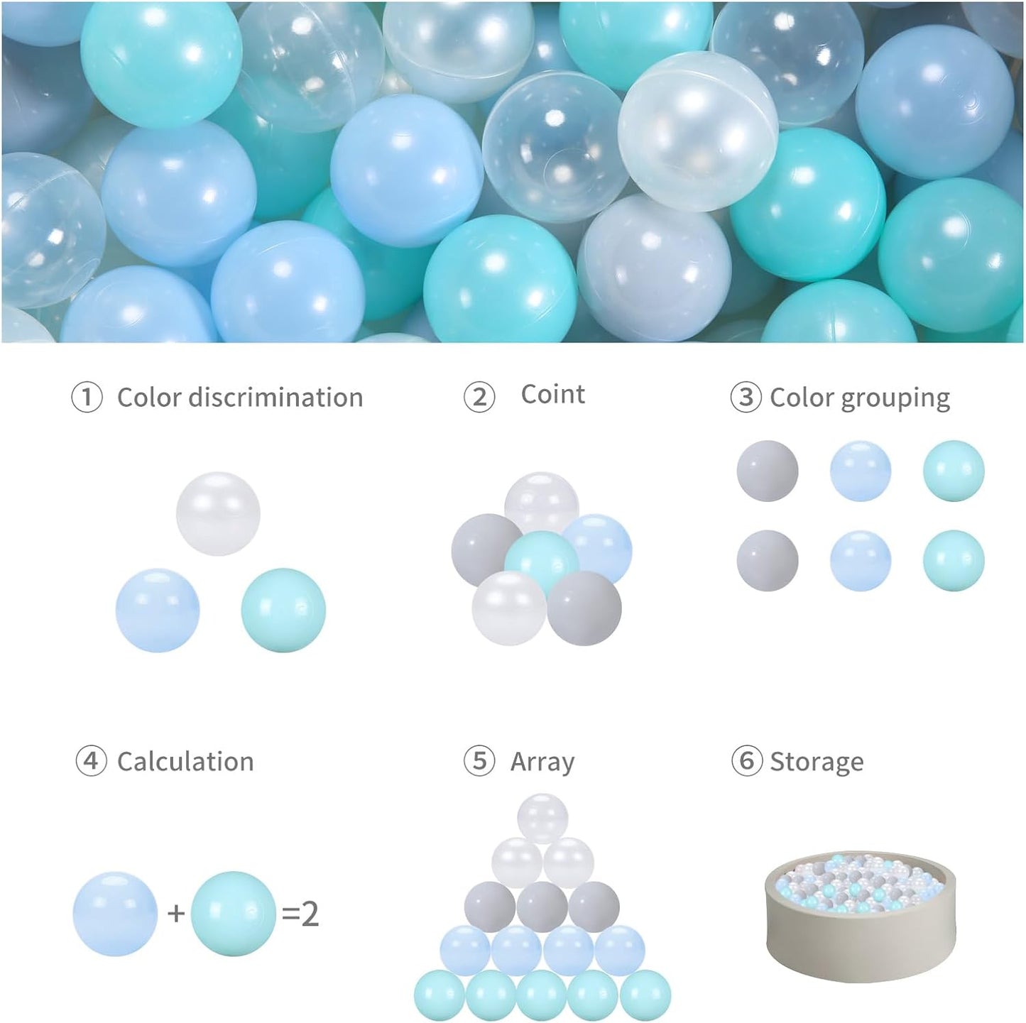 GOGOSO Playpen Balls for GirlsToddlers for Playhouse, Baby Pool, Play Ball Fun Centers, for Babies