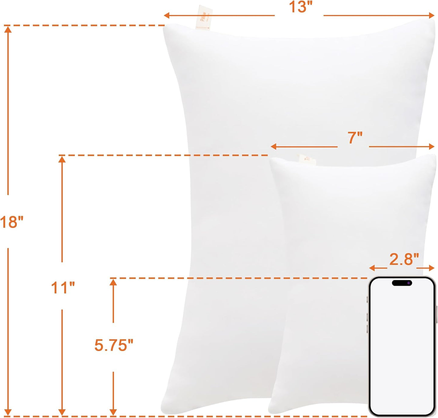 NTBAY Tiny Pillows, Down Alternative 7"x11" Microfiber Mini Pillow for Travel, Pets, Soft Machine