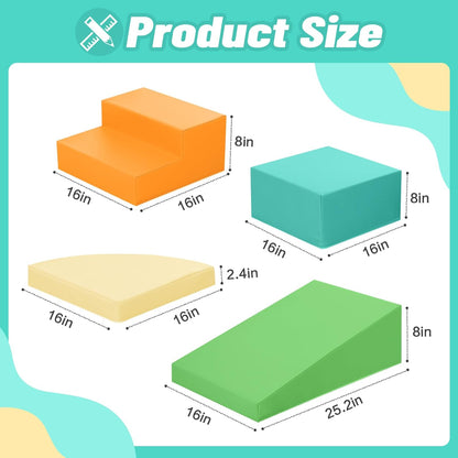 6-Piece Soft PU Leather Toddlers Climbing Toys, Baby Foam Climbing Blocks for Toddlers 3, Indoor