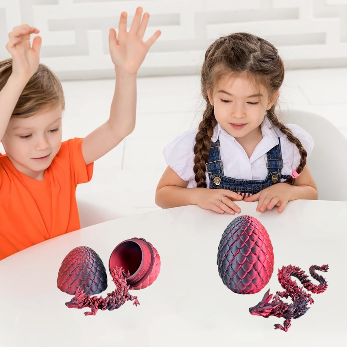 3D Printed Dragon Egg, Mystery Crystal Dragon Egg Fidget Toys Surprise, Easter Eggs Articulated