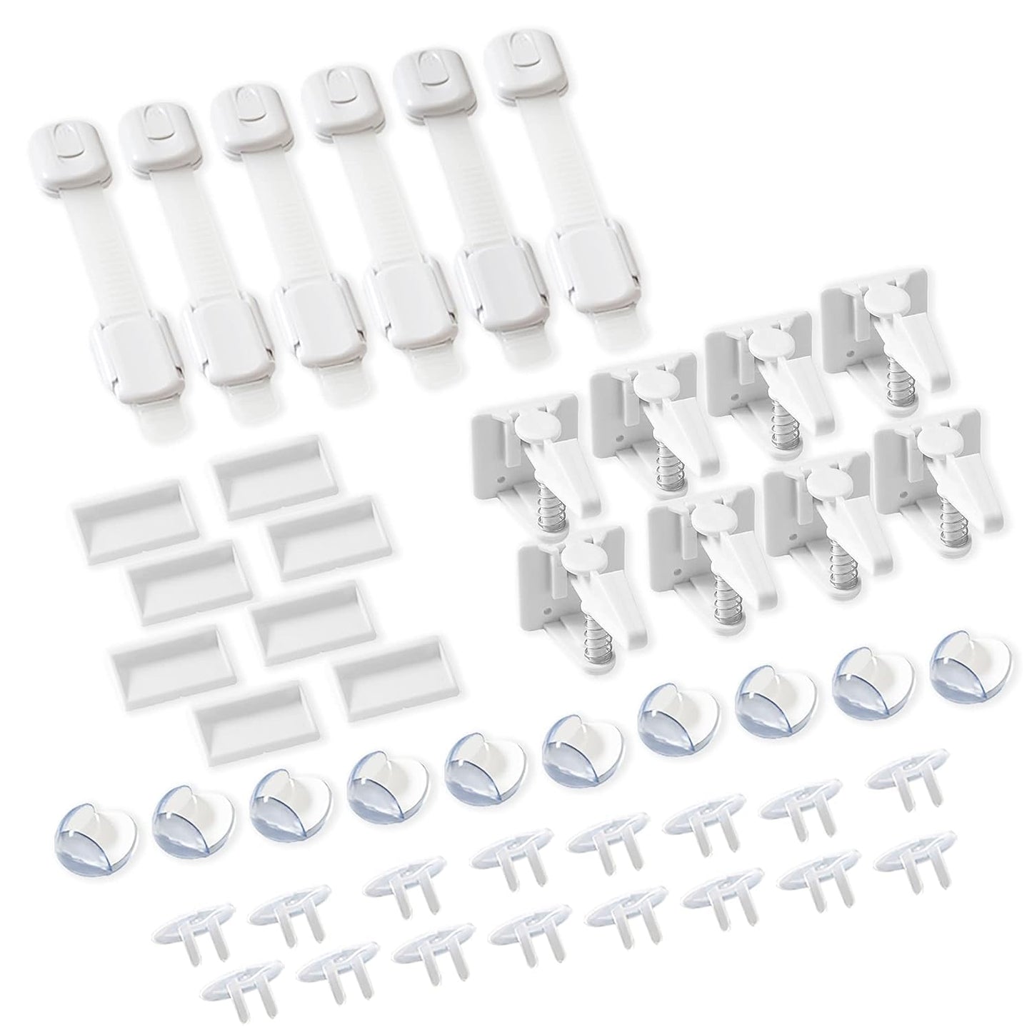 Inaya Complete Baby Proofing Kit - Child Safety Hidden Locks for Cabinets & Drawers, Adjustable
