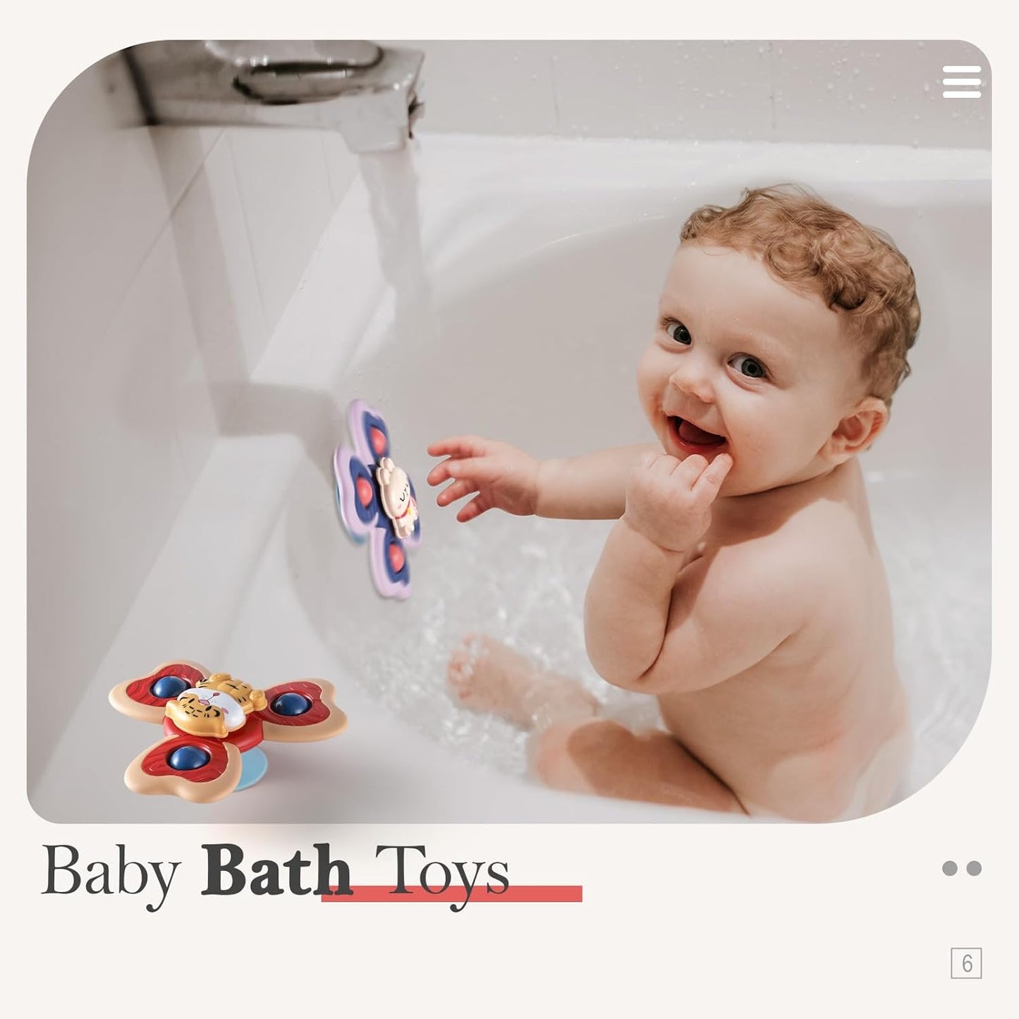 ALASOU 3PCS Suction Cup Spinner Toys for 1 Year Old Boy Girl|Spinning Tops Bath Toys for Kids Ages