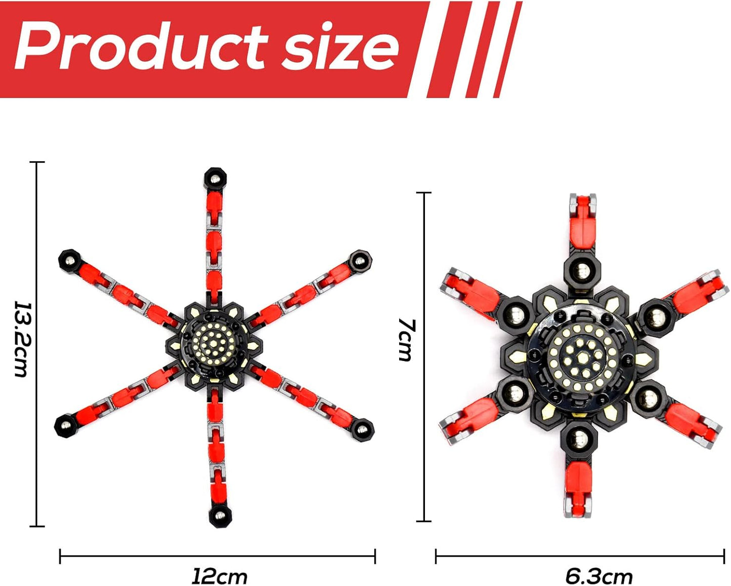 4 PCS Fidget Spinner Sensory Toys,Creative Top Spinning Stress Relief Hand Toy,Transformable Chain