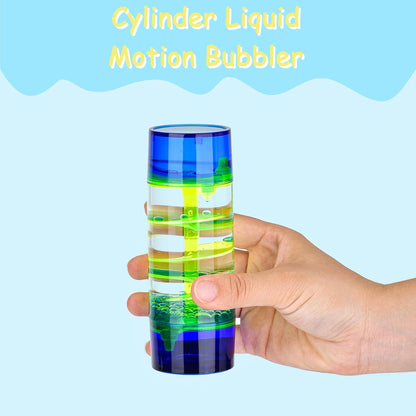 Liquid Motion Bubbler,1 Pack Cylinder Liquid Timer for Sensory Play,Calming Relaxing Fidget Water