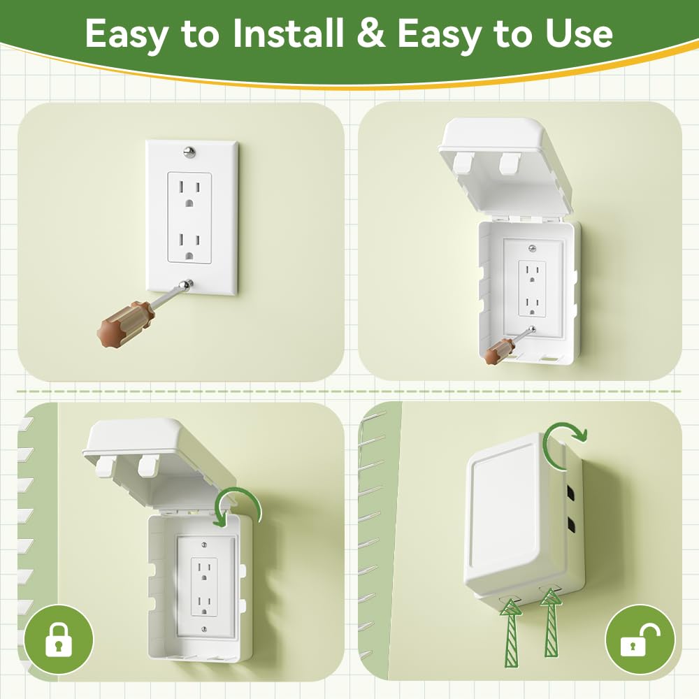 SAFELON 1Pcs Baby Proof Electrical Outlet Box Electrical Outlet Cover Baby Proof Box Plug Cover for