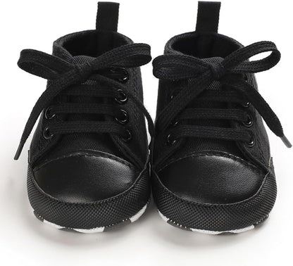 Unisex Baby Girls Boys Canvas High-top Shoes, Newborn Infant Anti-Slip Soft Sole Frist Walking