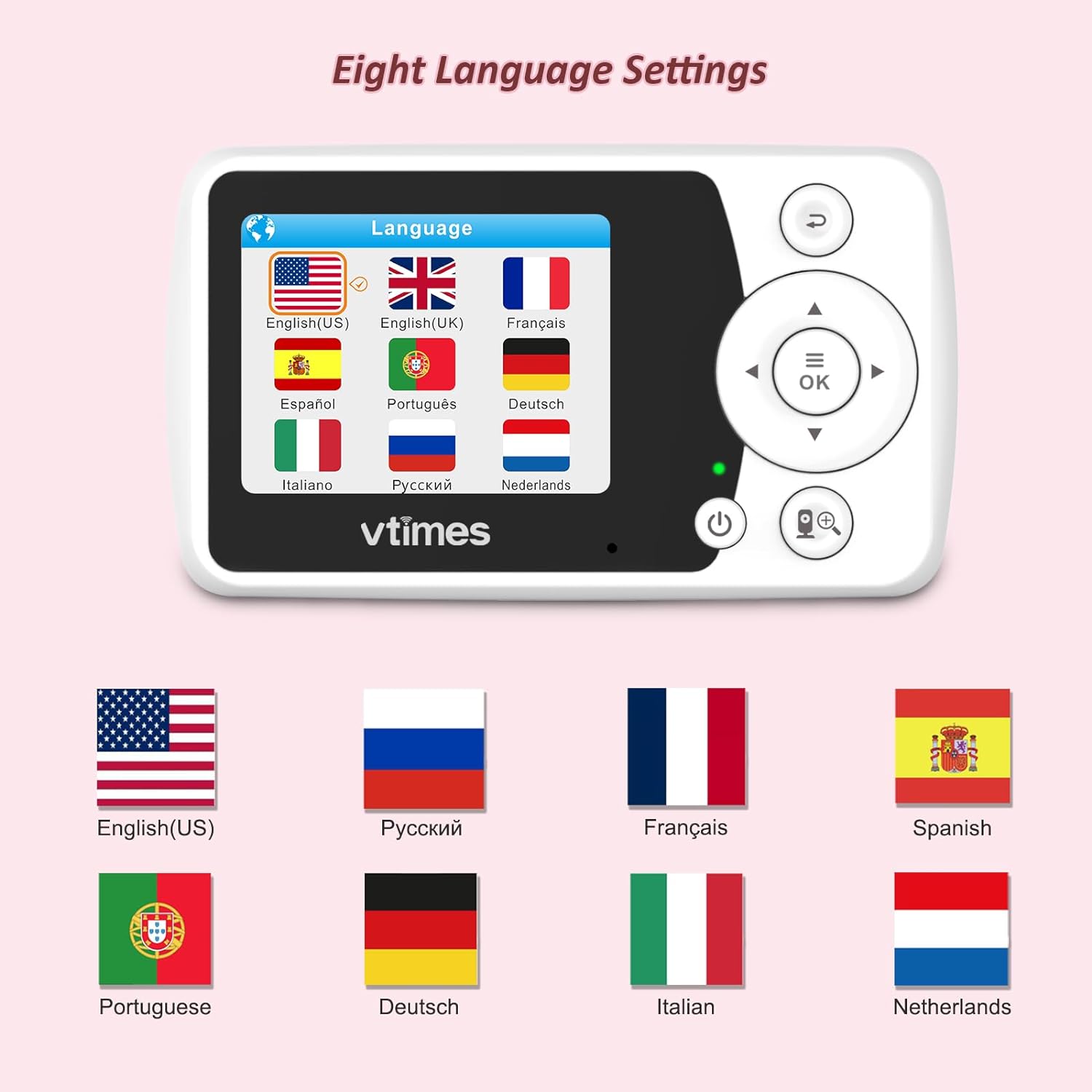 Baby Monitor with Camera and Audio, Video Baby Monitor No WiFi Night Vision 2.4" LCD Screen