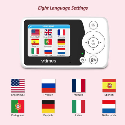 Baby Monitor with Camera and Audio, Video Baby Monitor No WiFi Night Vision 2.4" LCD Screen