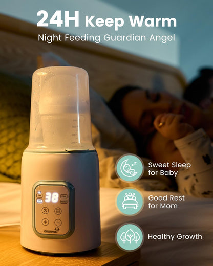GROWNSY Baby Bottle Warmer, 8-in-1 Fast Baby Milk Warmer with Timer for Breastmilk or Formula