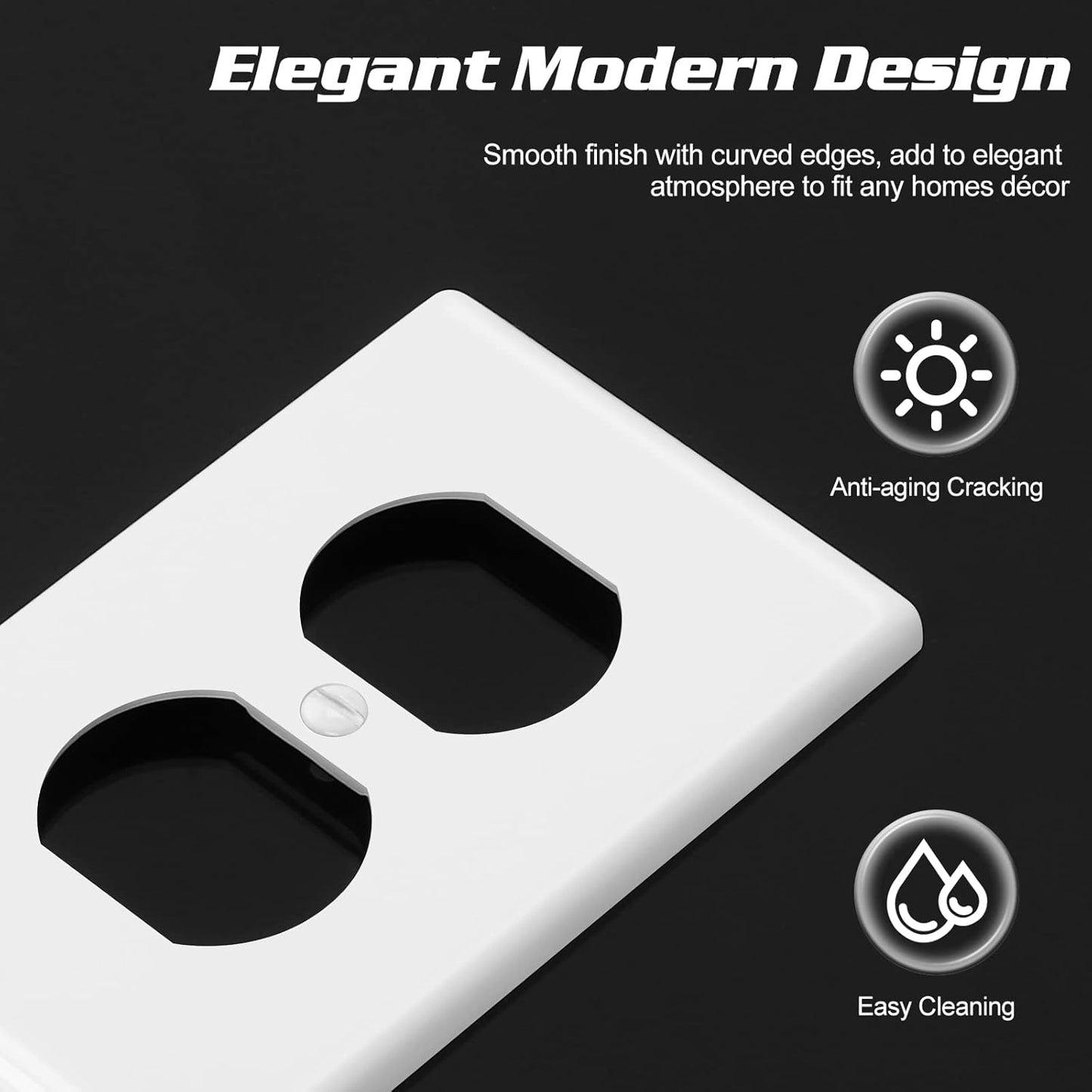 Decorator Wall Plate 1-Gang Duplex Electrical Outlet Cover Plates,Unbreakable Polycarbonate