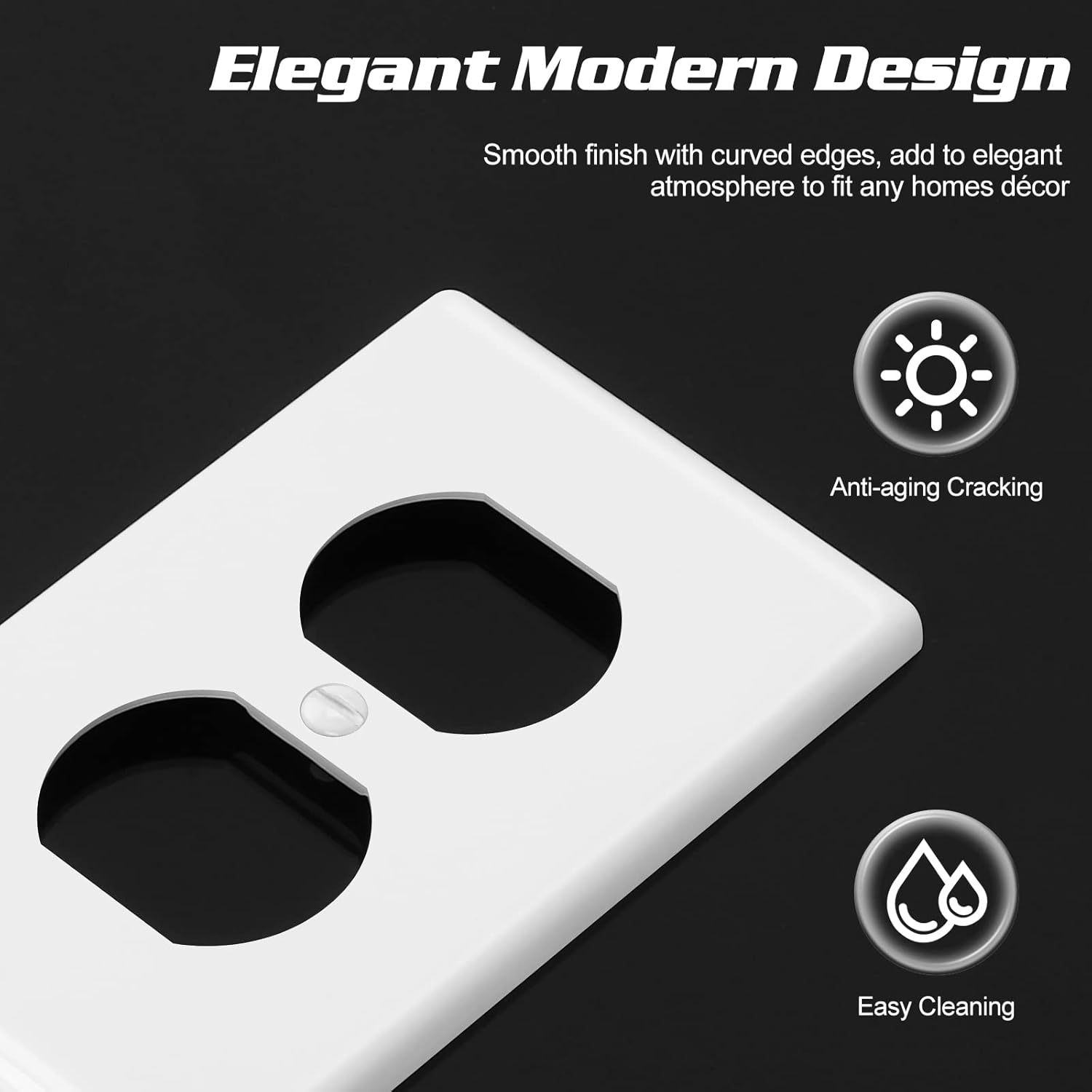 Decorator Wall Plate 1-Gang Duplex Electrical Outlet Cover Plates,Unbreakable Polycarbonate