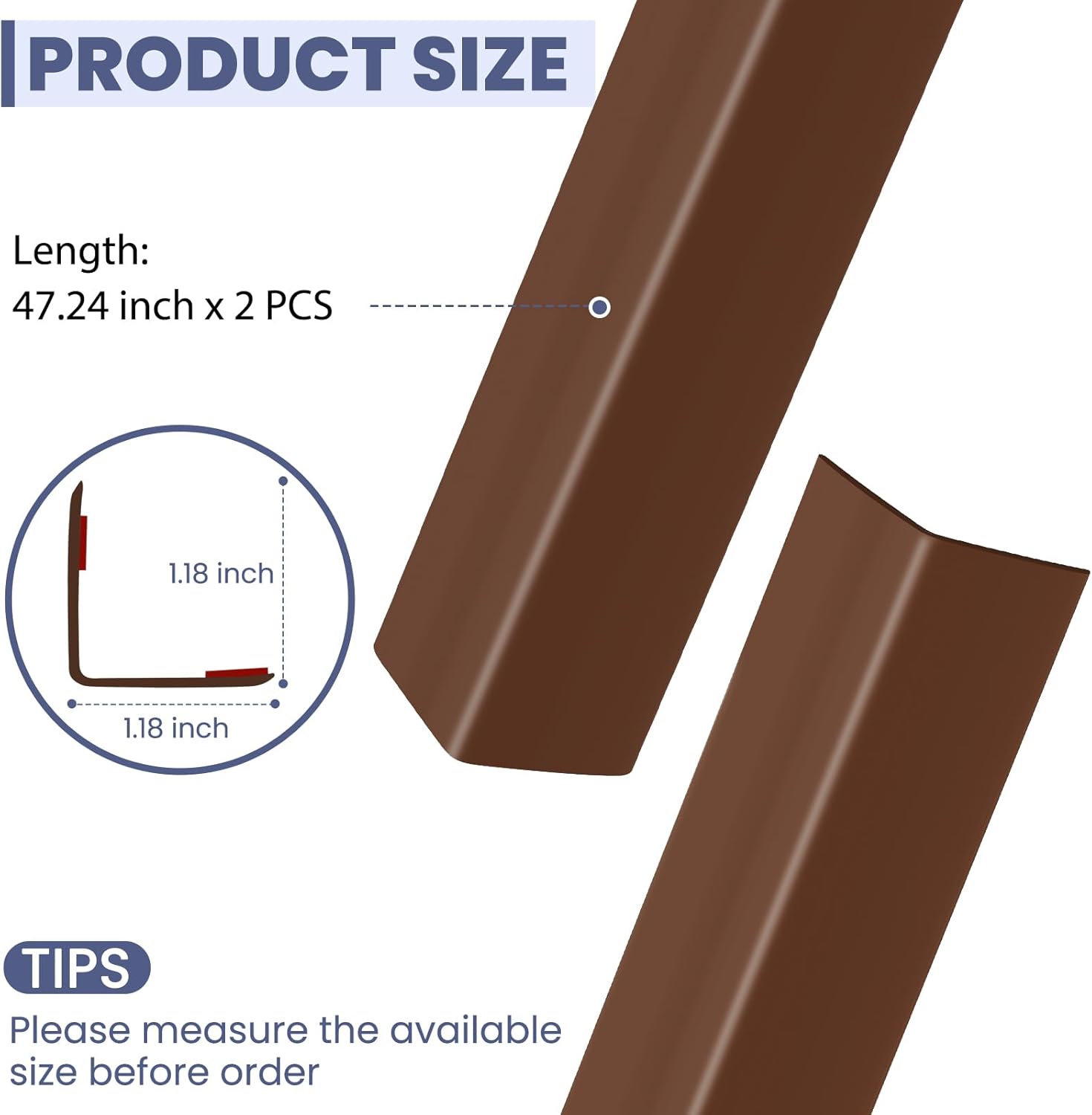 2PCS Wall Corner Protectors Guards - Self Adhesive Corner Protector & Corner Guards for Walls Edge