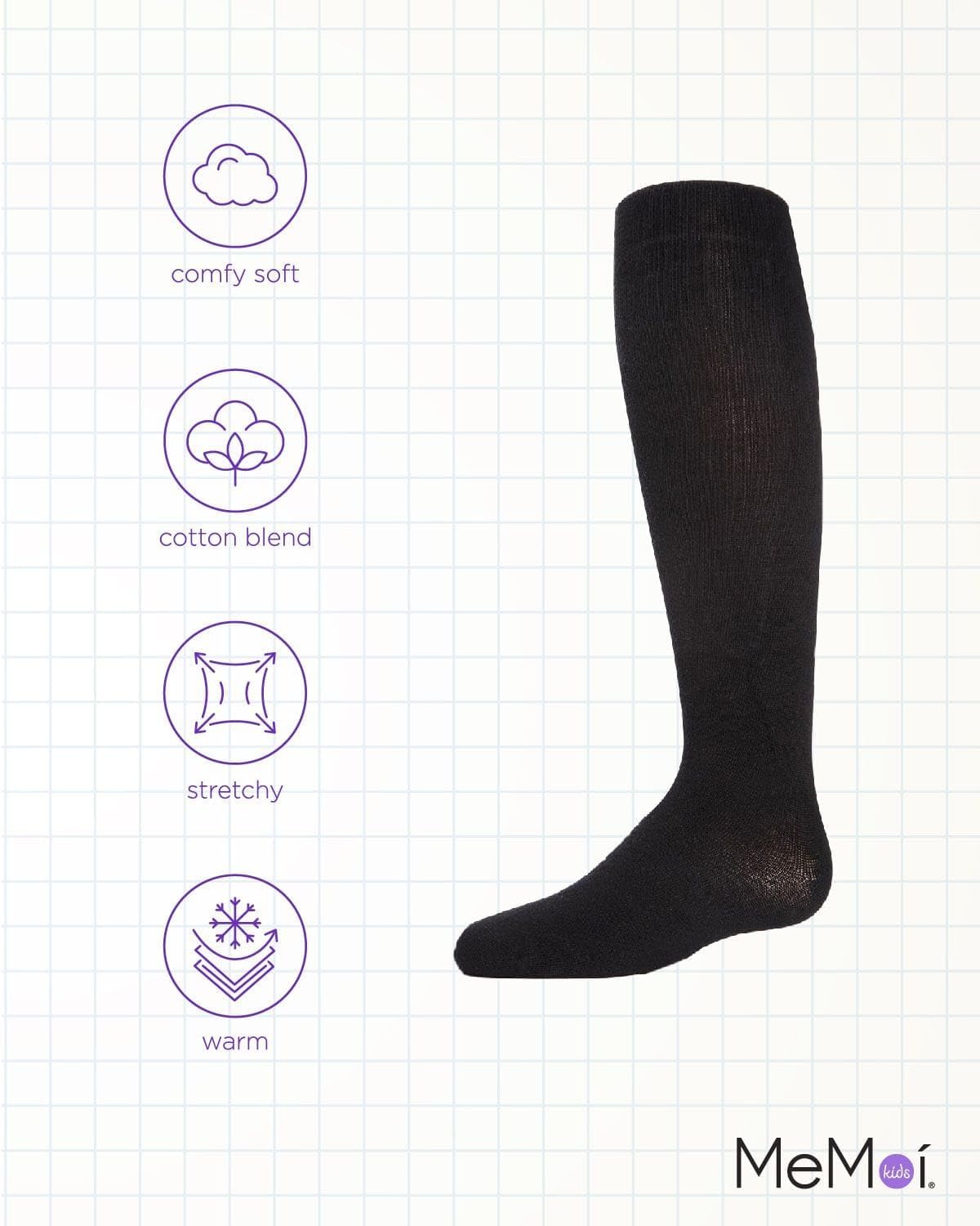 MeMoi Soft Pima Cotton Tights for Girls, Soft and Lightweight Opaque Tights for girls - Sizes 8 to