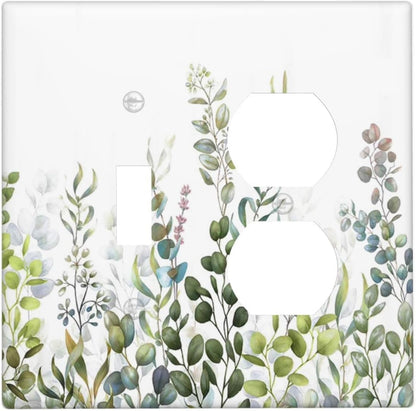 Green Eucalyptus Leaf Plant Herbs Springnature Wallplates 1 Toggle 1 Duplex Switch Plate Electrical