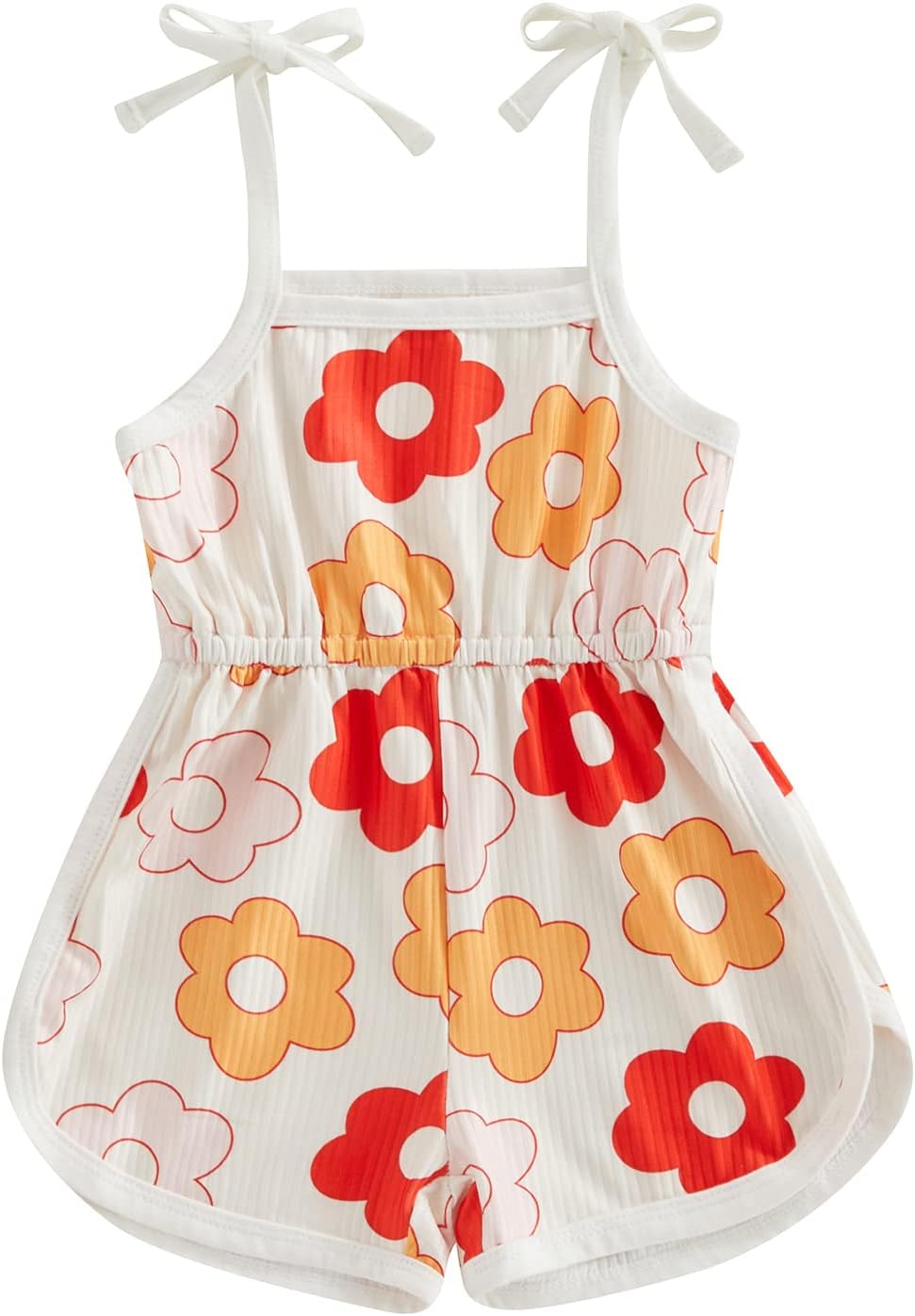 WZTYYDS Toddler Baby Girl Summer Clothes Floral Romper Tie-Up Strap Halter Jumpsuit Infant Summer