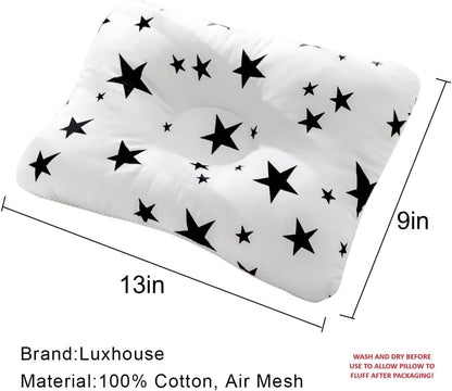 Unisex Pillow 13x9x2, Hypoallergenic Airmesh Breathable Cool 100% Cotton, Control Sweat, Ideal for