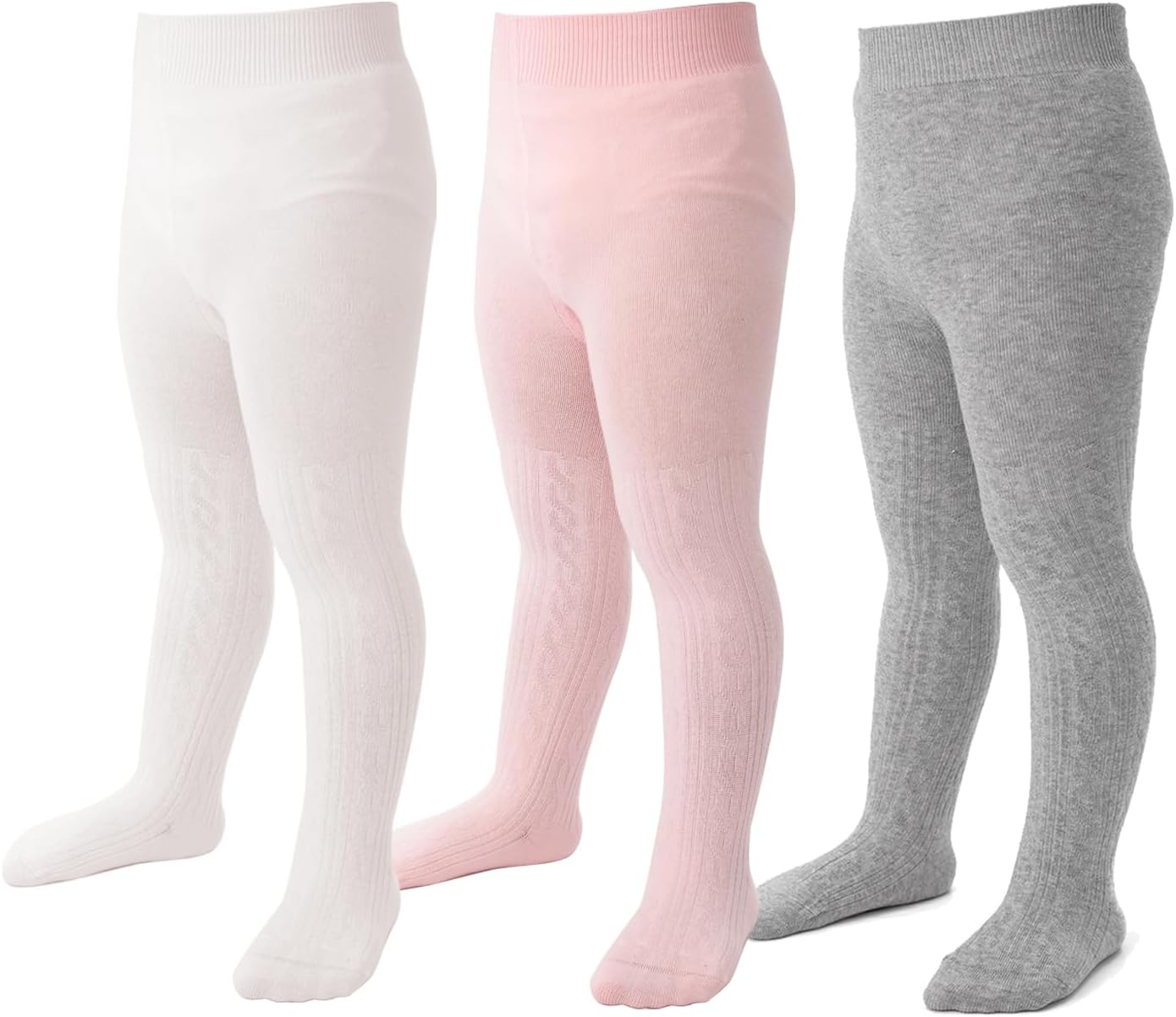 Marchare Baby Girls Tights Thick Solid Cable Knit Leggings Winter Warm Stockings For Toddler Girls