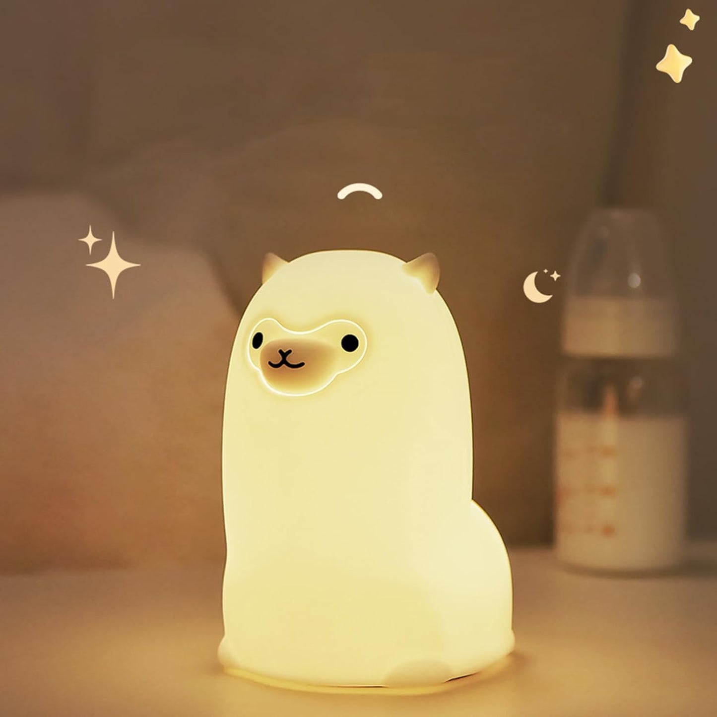 Tremdwoto Alpaca Night Light for Kids，7 Color Baby Nightlight with Touch Control & 1H Timer