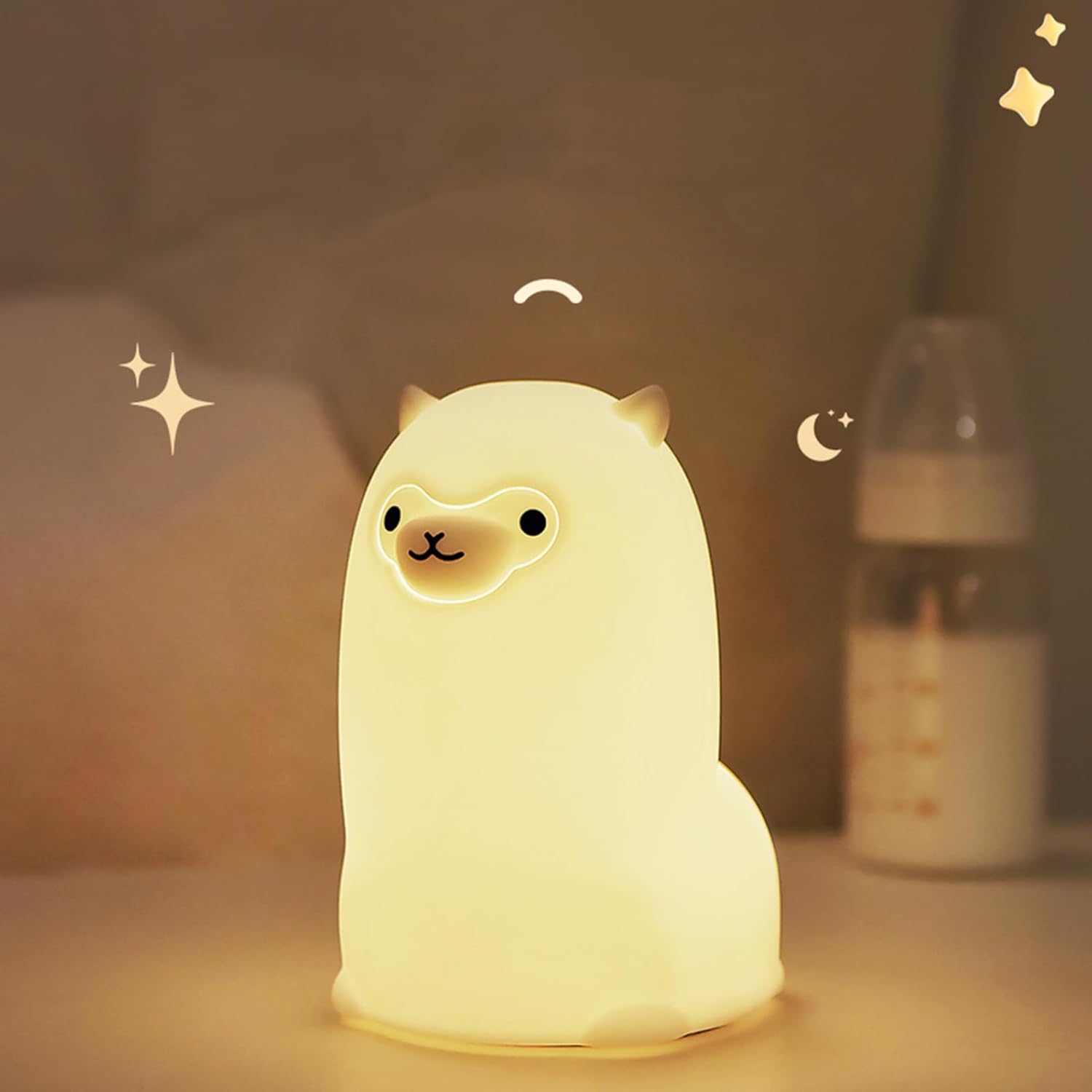 Tremdwoto Alpaca Night Light for Kids，7 Color Baby Nightlight with Touch Control & 1H Timer