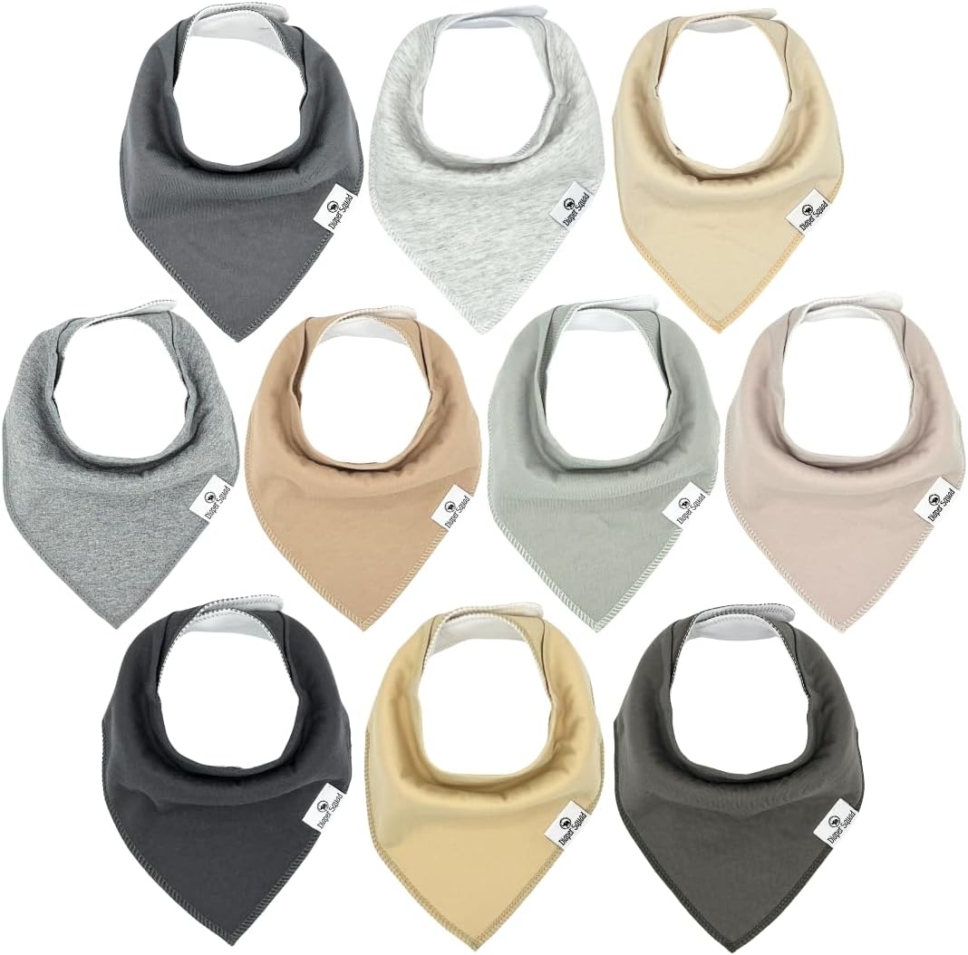 DiaperSquad's Baby Bibs for Drooling and Teething, Bibs for Boys, Baby Girl - Solid Cotton Baby