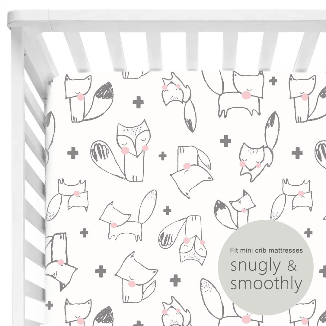 GRSSDER Stretchy Ultra Soft Jersey Knit Pack n Play Sheets Set 2 Pack, Portable/Mini Cribs Playard