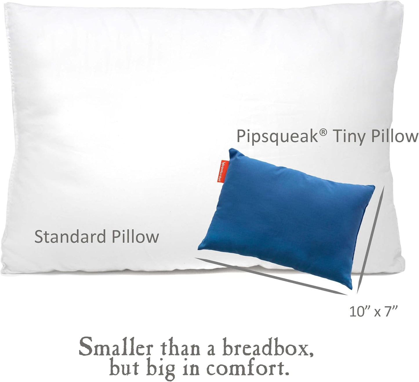 Pipsqueak Microfiber Pillow - Small, Mini, Tiny - 11 x 7 in - Perfect for Travel, Cars, Airplanes