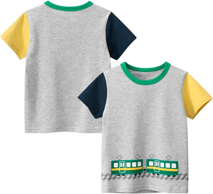 Boys' 4-Pack Excavator Short Sleeve Crewneck T-Shirts Top Tee Size 2-7 Years Toddler Boys' Value