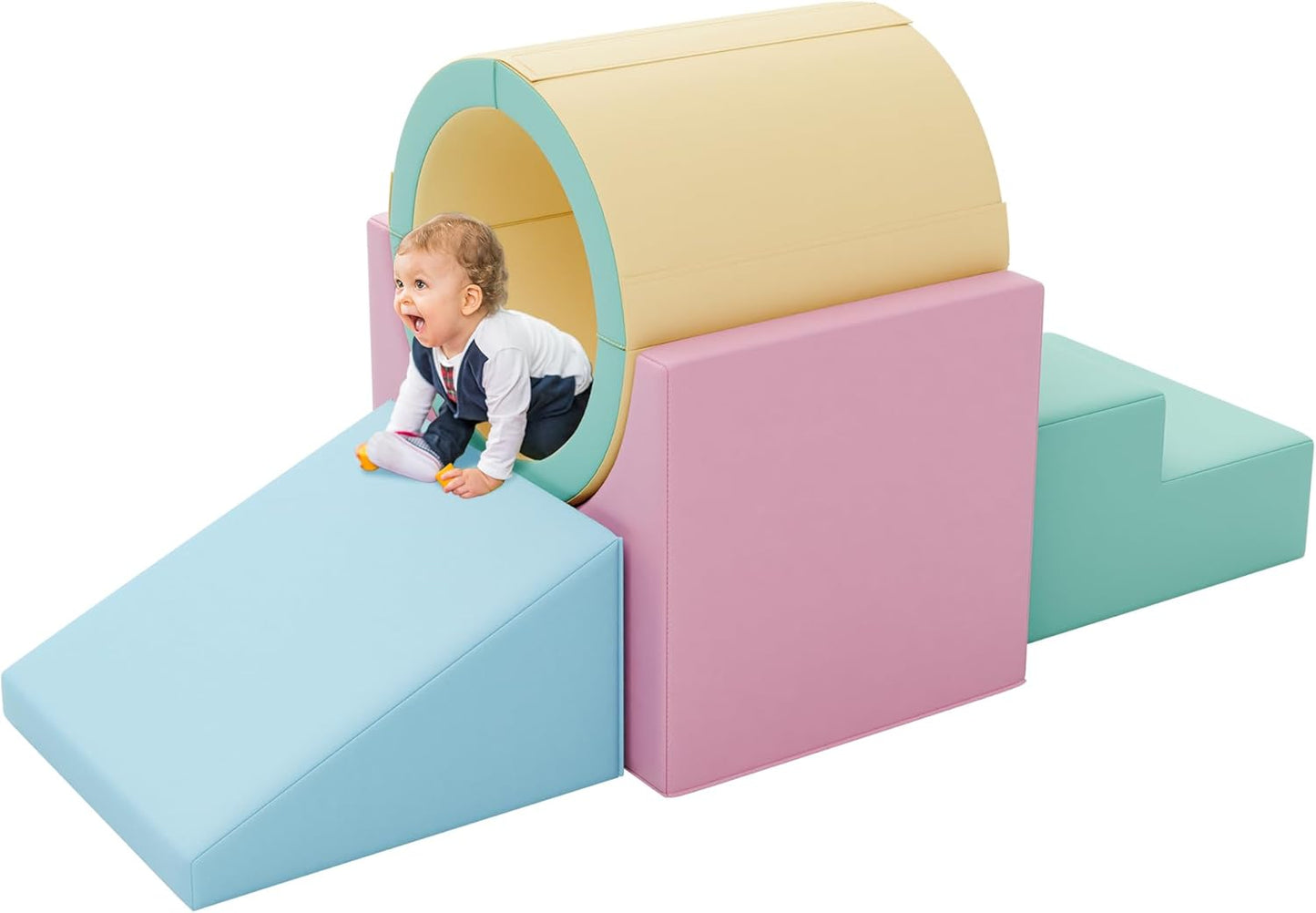 Tunnel/Ramps Foam Climber, Climb & Crawl Foam Activity Play Set for Toddlers and Kids, Safe Indoor