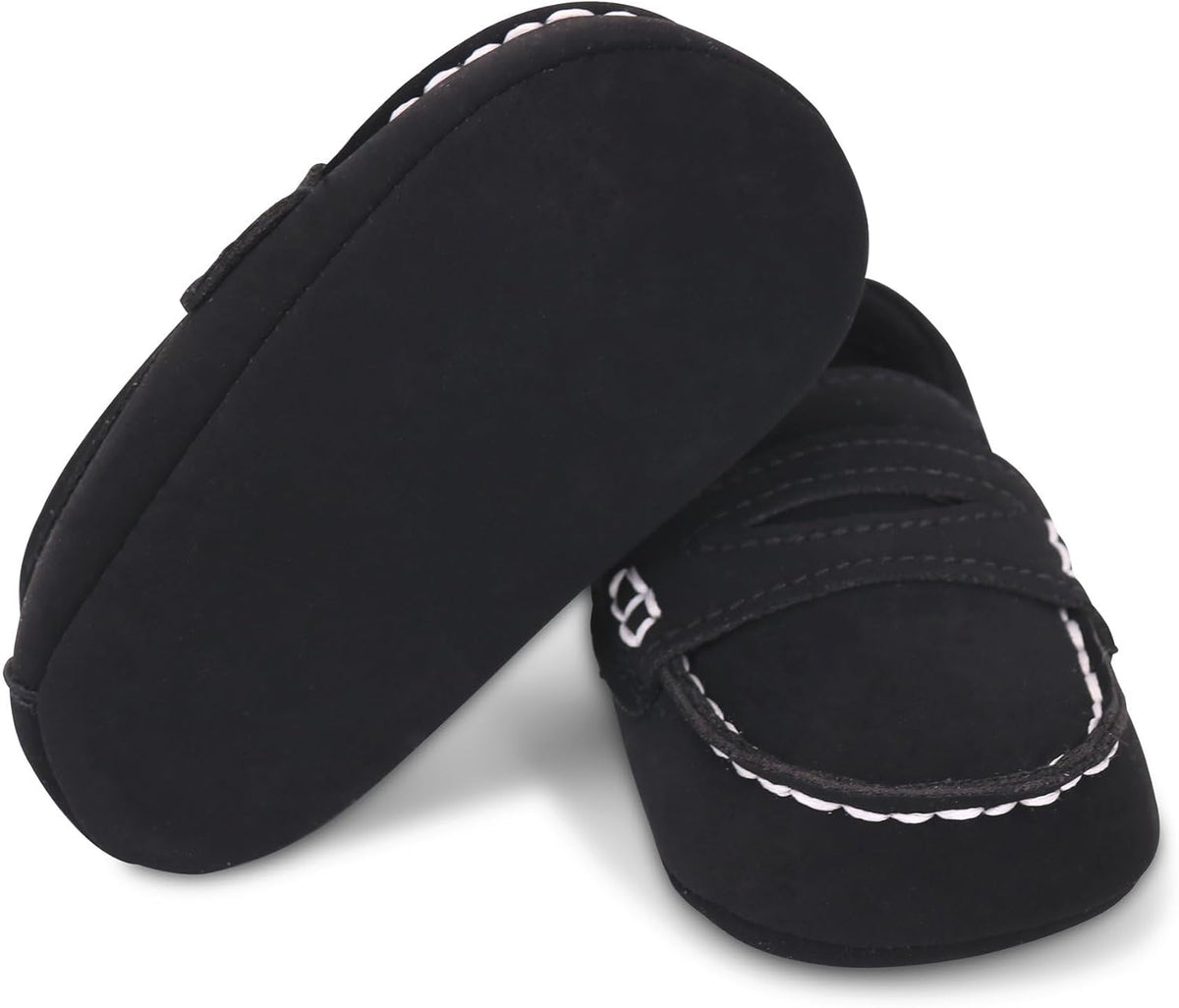 LONSOEN Baby Girls Boys Loafers Prewalker Dress Crib Shoes