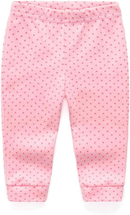Unisex Newborn Baby Cotton 4-Pack Pants Embroidery Pringting Casual Leggings 0-24 Months for Boys