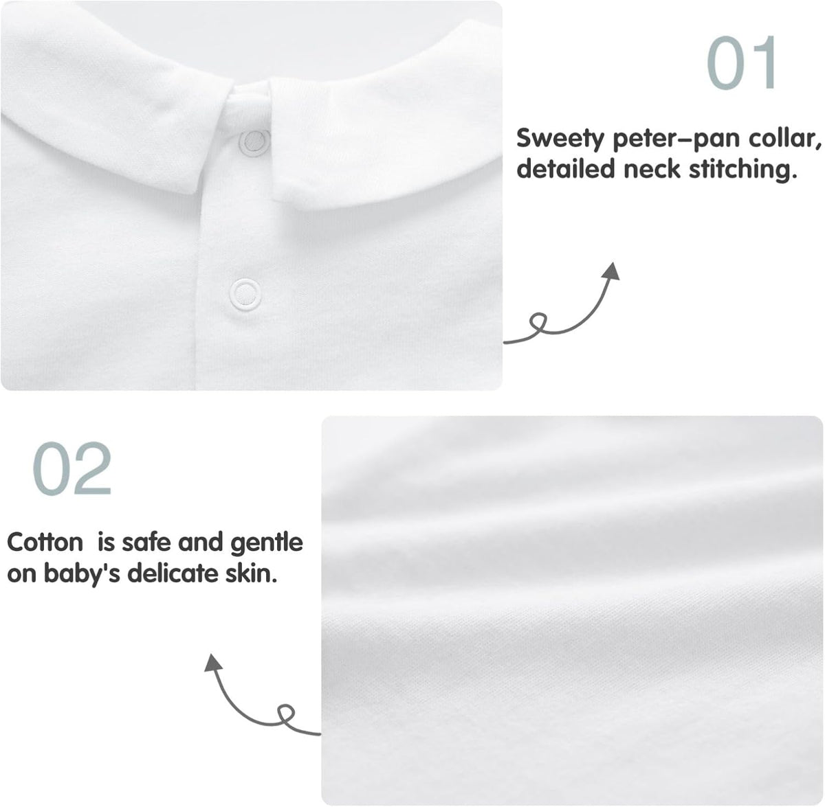 pureborn Baby Boys Girls Bodysuit Super Soft Cotton Romper 0-24 Months