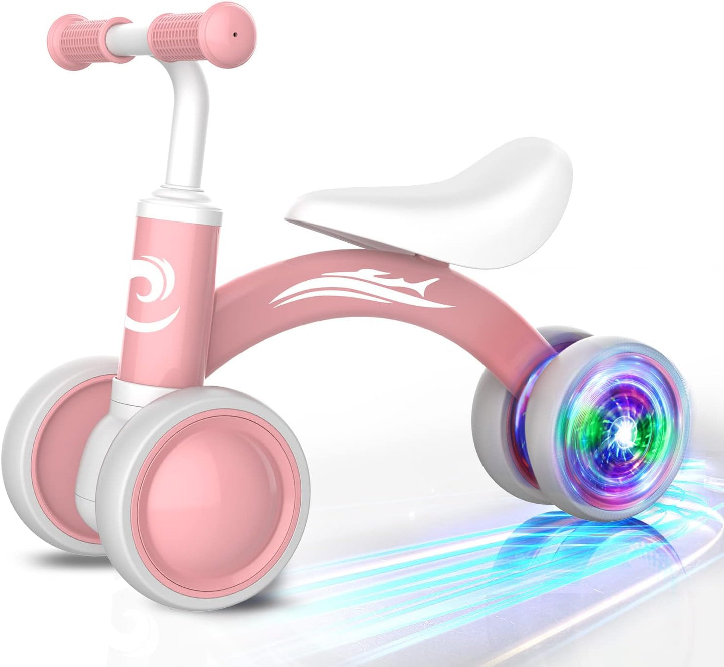 Colorful Lighting Baby Balance Bike Toys for 1 Year Old Girl Gifts, 10-36 Month Toddler Balance
