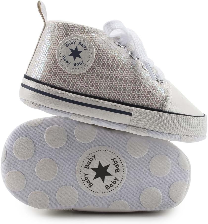 Unisex Baby Girls Boys Canvas High-top Shoes, Newborn Infant Anti-Slip Soft Sole Frist Walking