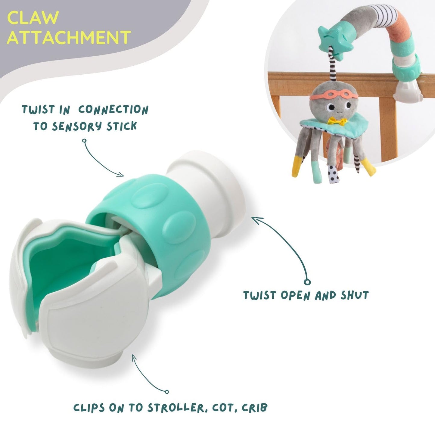 DINGLE DANGLE - Travel Mobile - Lightweight, Portable Baby Mobile - Keeping Baby Happy at Home or