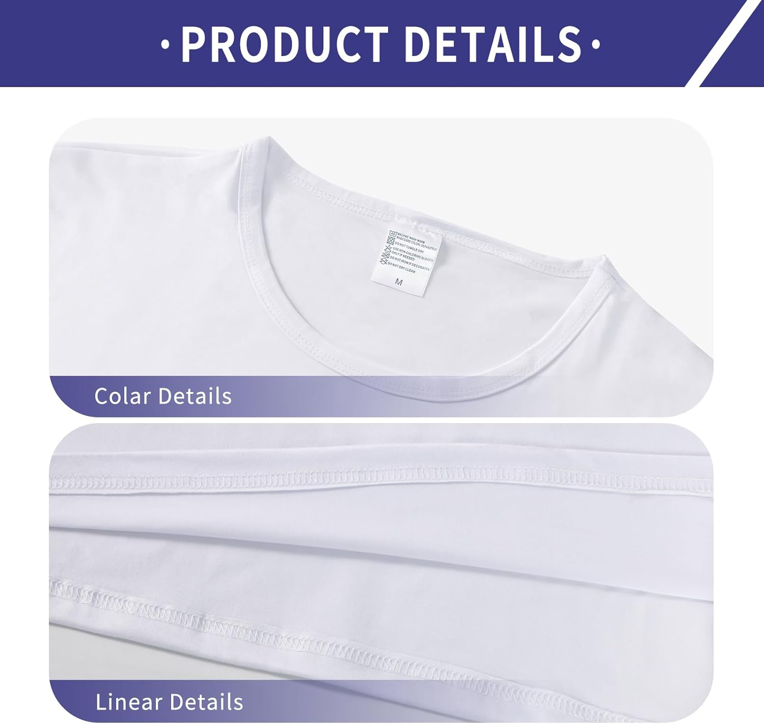 Polyester Adult T-Shirts for Sublimation, 6 Pack, White, Crew Neck, Short Sleeve