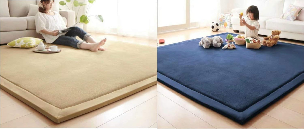 Stylish Coral Velvet Mat, V-mix Handmade weaving Plush Foam Play Crawling mat for Baby, Toddler