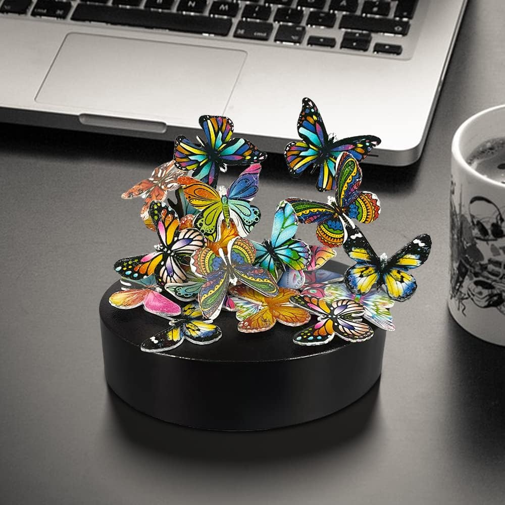 Desk Sculpture Butterflies Desktop Stress Relief Toy Fidget Toy for Anxiety Office Gift (22pcs