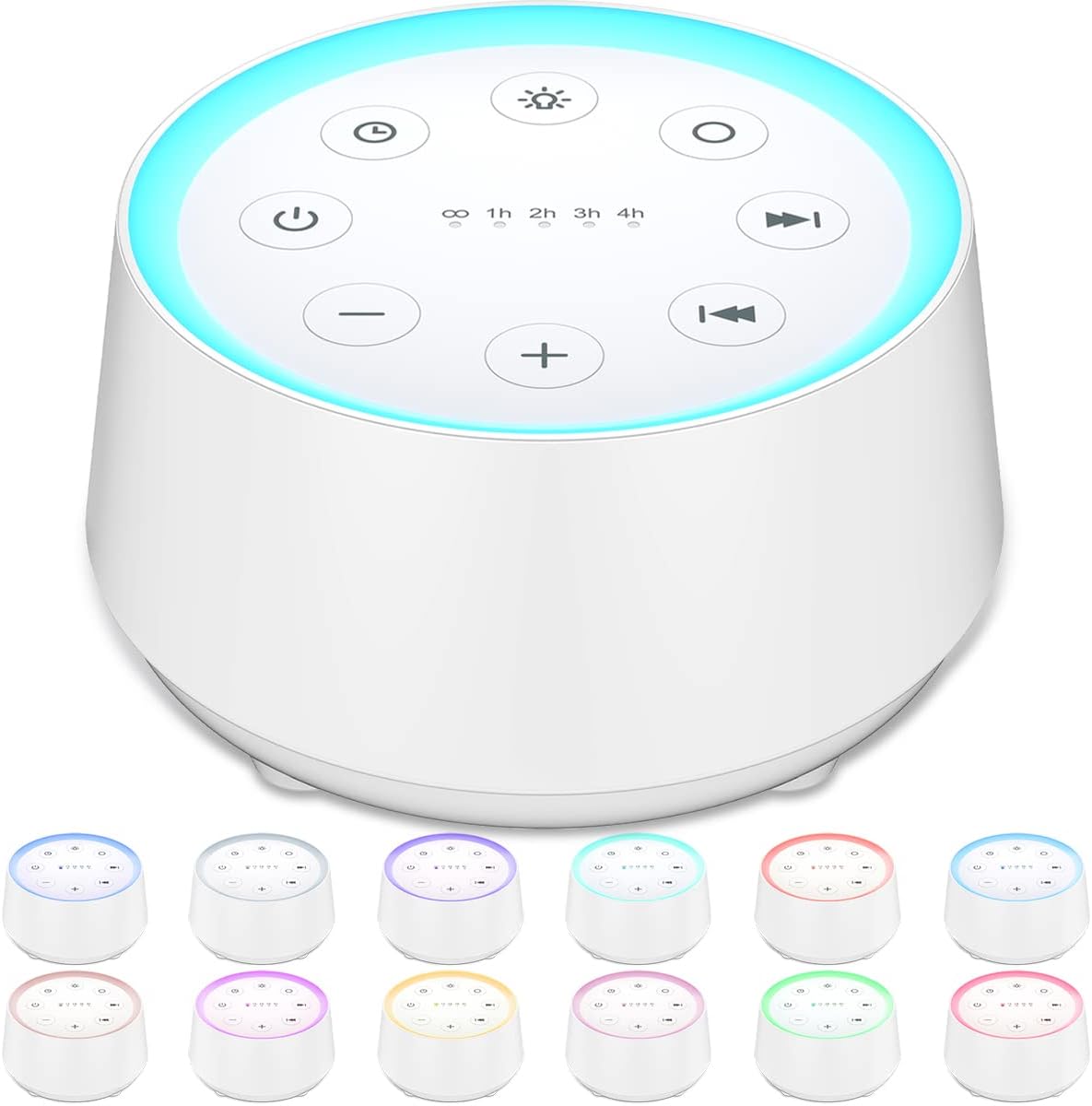 EasyHome Sleep Sound Machine White Noise Machines with 30 Soothing Sounds 12 Adjustable Night Light