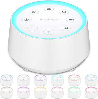 EasyHome Sleep Sound Machine White Noise Machines with 30 Soothing Sounds 12 Adjustable Night Light