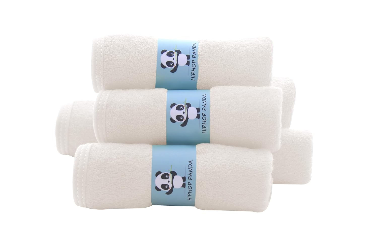 HIPHOP PANDA Baby Washcloths, Rayon Made from Bamboo - 2 Layer Ultra Soft Absorbent Newborn Bath