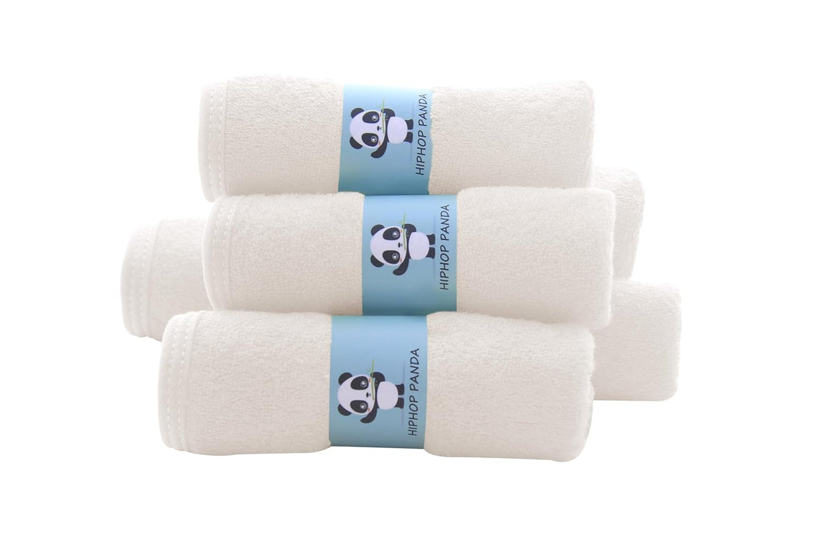 HIPHOP PANDA Baby Washcloths, Rayon Made from Bamboo - 2 Layer Ultra Soft Absorbent Newborn Bath
