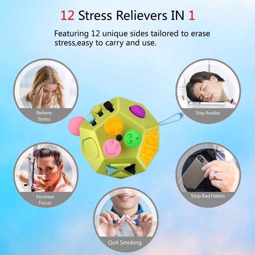 Sensory Fidget Toy,Dodecagon 12 Sided Fidget Toys Dice Relief Stress,Anxiety,Calming and Focus for
