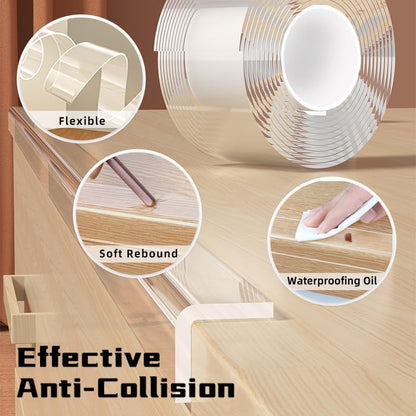 1.18 in x 13.12 FT,Clear Edge Protector Strip Sharp Edge Wrap Cover Tape,Self Adhesive Protective