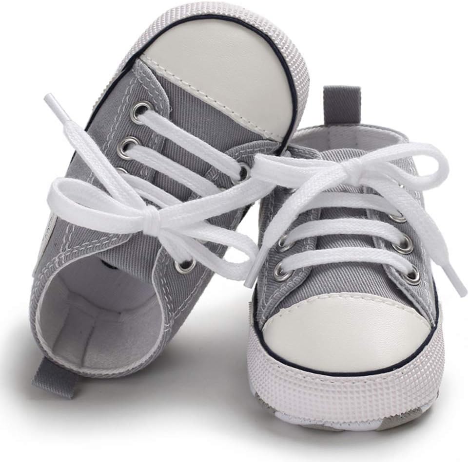 Unisex Baby Girls Boys Canvas High-top Shoes, Newborn Infant Anti-Slip Soft Sole Frist Walking