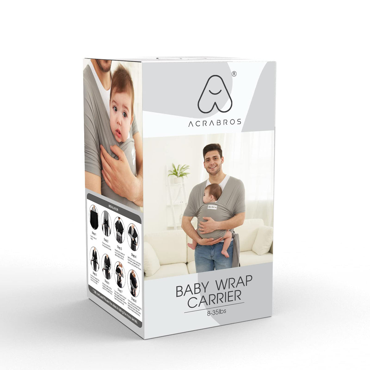 Acrabros Baby Wrap Carrier,Hands Free Baby Carrier Sling,Lightweight,Breathable,Softness,Perfect