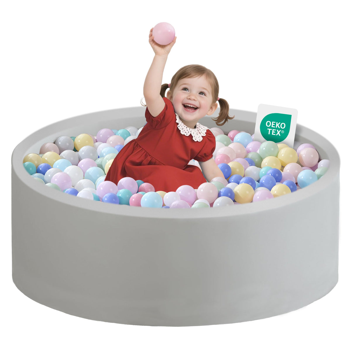 Zedachica Ball Pit for Toddlers 35.43''x11.81 Baby Ball Pits Soft Memory Foam Ball Pit Round Kids