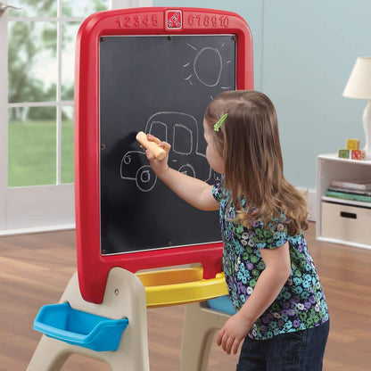 Step2 All Around Easel for Two, Kids Activity Table, Double-Sided Art Board, Made of Durable