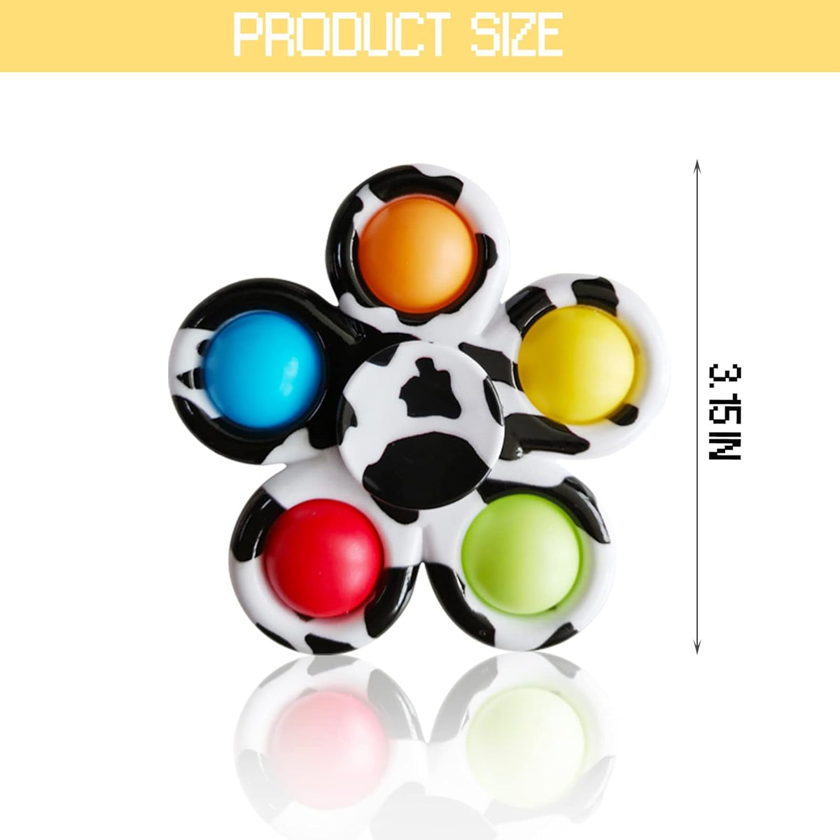 12 Pcs Pop Bubble Fidget Spinners for Party Favors, Hand Fidget Bulk Toys for Classroom Prizes