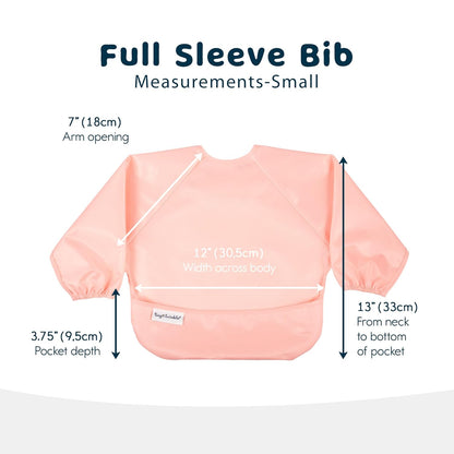 Tiny Twinkle Mess Proof Baby Bibs, 2pk Waterproof Smock Baby Bibs for Eating, Machine Washable Long