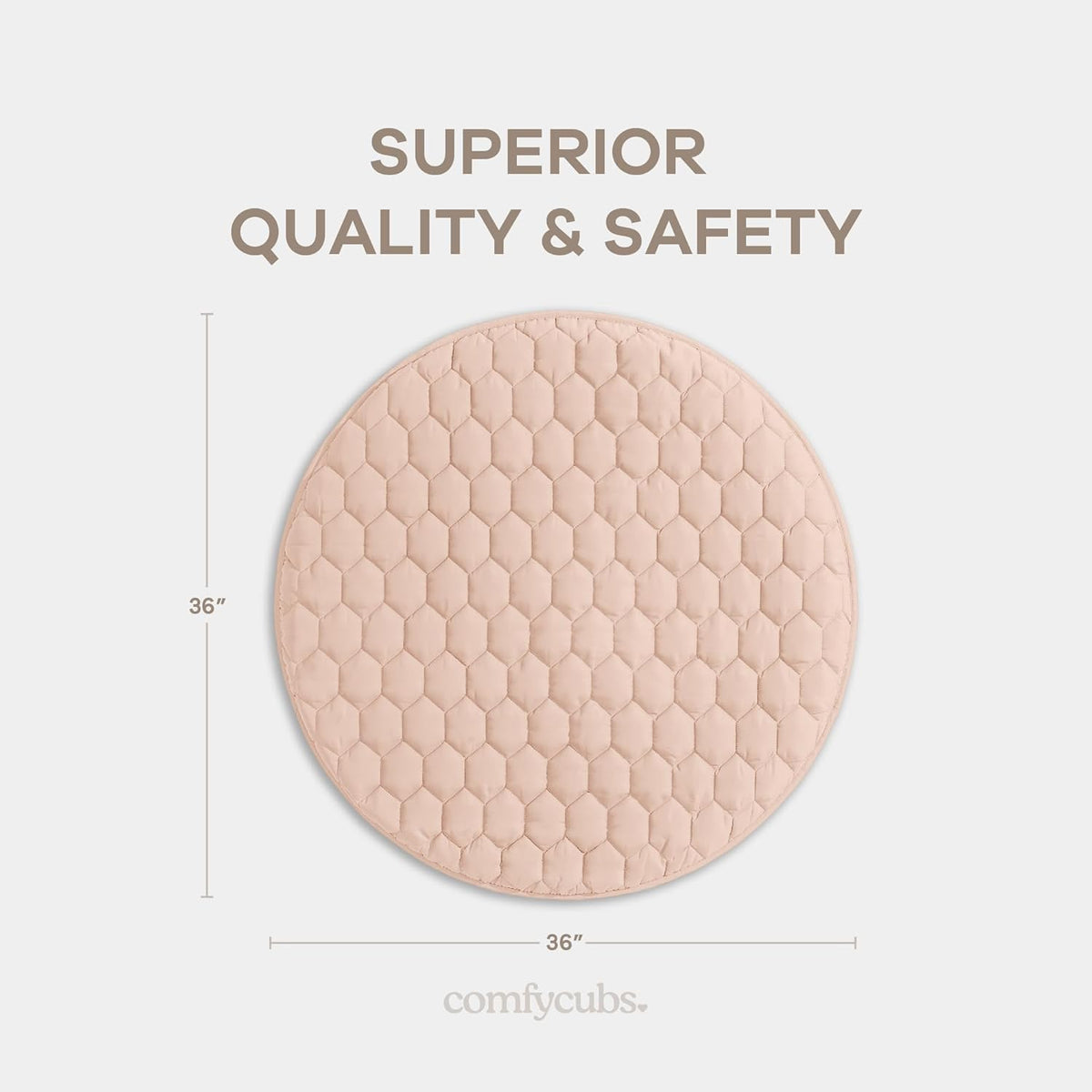 Comfy Cubs Round Kids Play Mat - Small 36 inches Soft Quilted Baby Floor Mat with Non-Slip Bottom